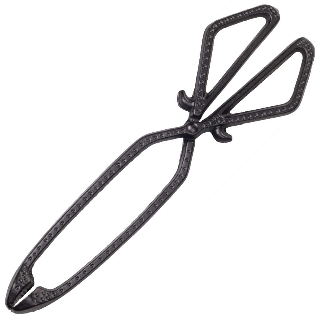 Heavy Duty Cast Iron Fireside Tongs for Stoves, Open Fires, Pizza Ovens and Chimeneas