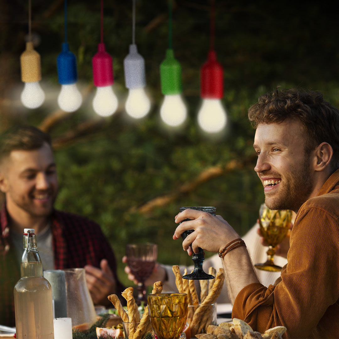 Pull Cord Portable Hanging Lights - Battery Powered - 6 Pack