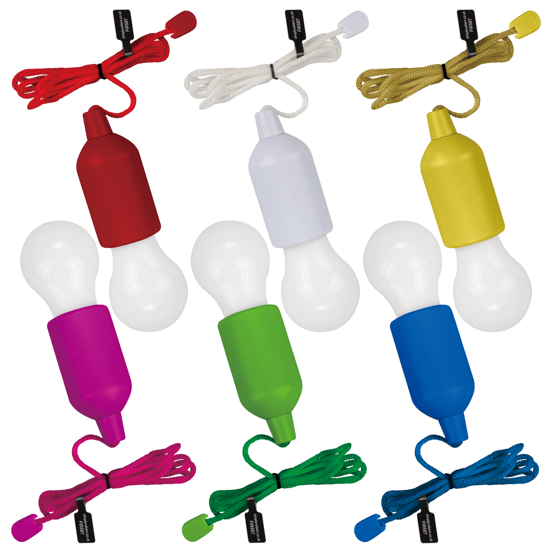 Pull Cord Portable Hanging Lights - Battery Powered - 6 Pack