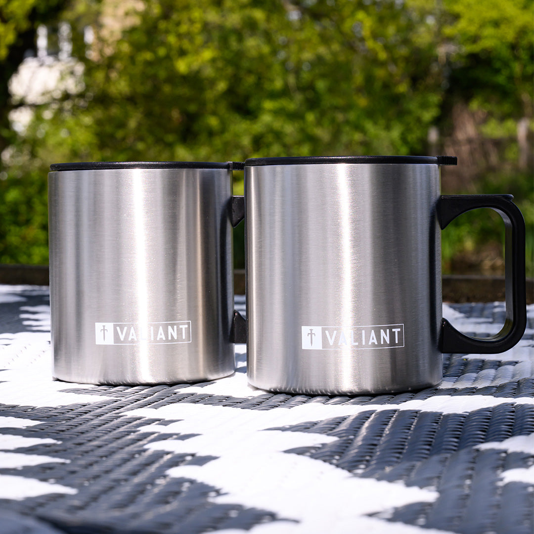 Insulated Camping and Travel Mugs (Twin Pack)