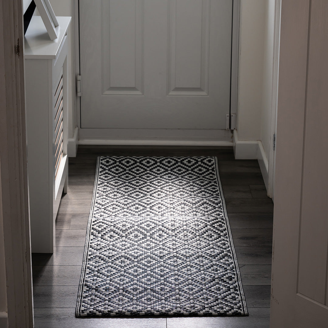 Waterproof Outdoor Rug in Grey Geometric