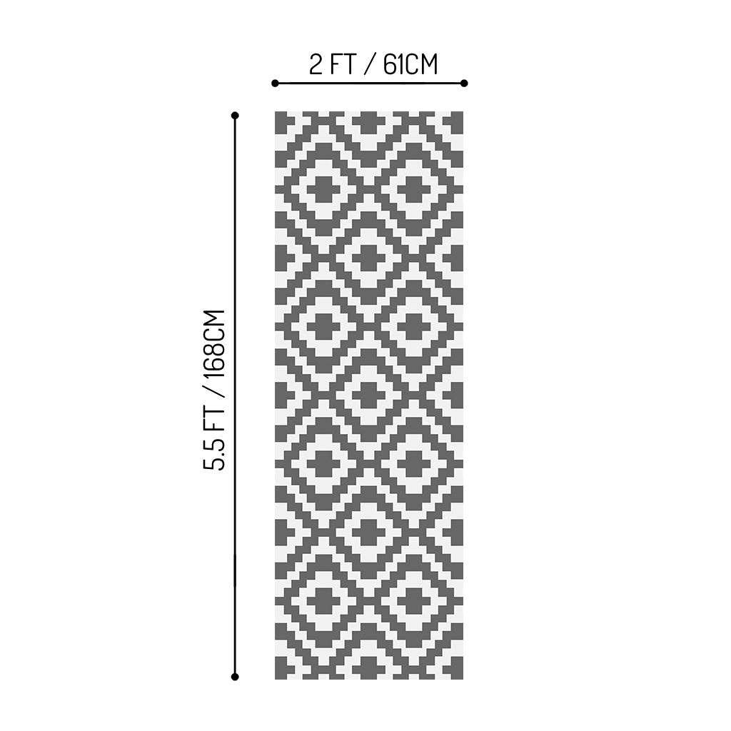 Waterproof Outdoor Rug in Grey Geometric