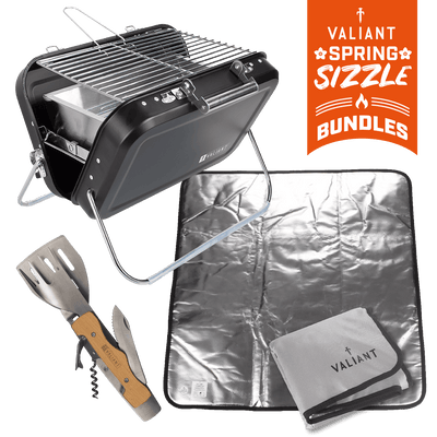 Portable Folding BBQ, Multi-Tool & Ground Mat Bundle