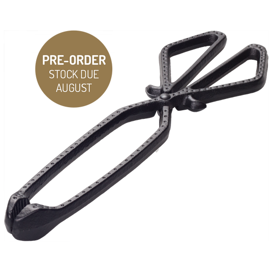 Heavy Duty Cast Iron Fireside Tongs for Stoves, Open Fires, Pizza Ovens and Chimeneas