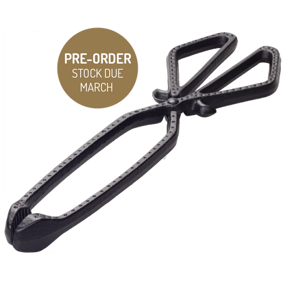 Heavy Duty Cast Iron Fireside Tongs for Stoves, Open Fires, Pizza Ovens and Chimeneas