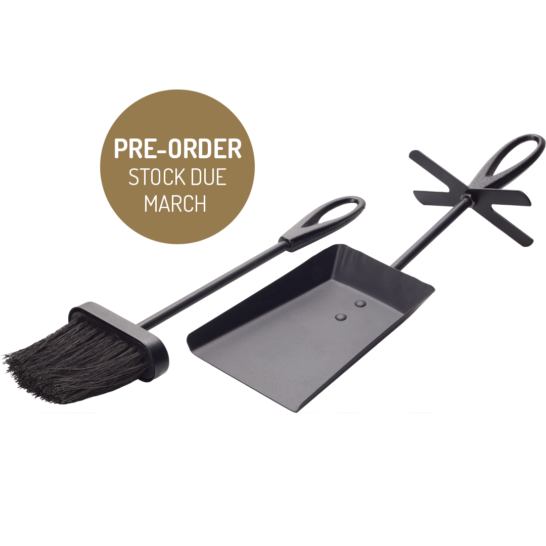 Ash Brush and Shovel Companion Tool Set for Stoves, Open Fires, Pizza Ovens and Chimeneas