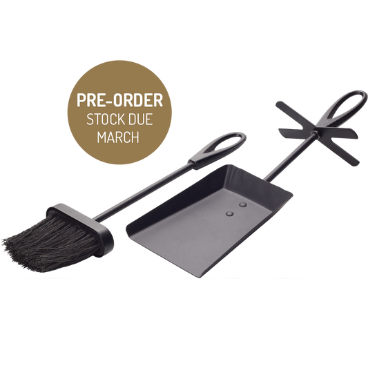 Ash Brush and Shovel Companion Tool Set for Stoves, Open Fires, Pizza Ovens and Chimeneas