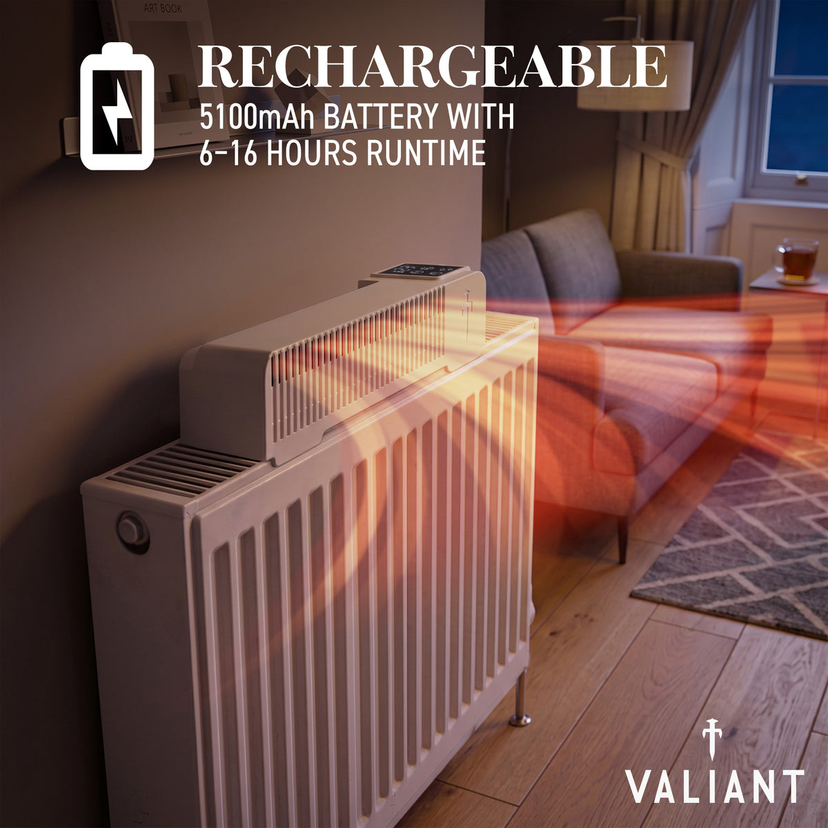 Rechargeable Radiator Fan | 5100mAh | Triple Fan | Heat Boosting | Magnetic