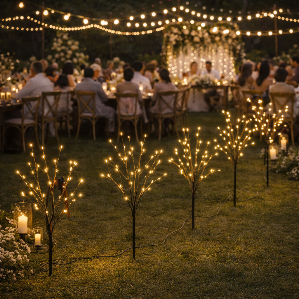 Aisle and Pathway Runner Lights for Wedding and Parties – 8 Pack Warm White