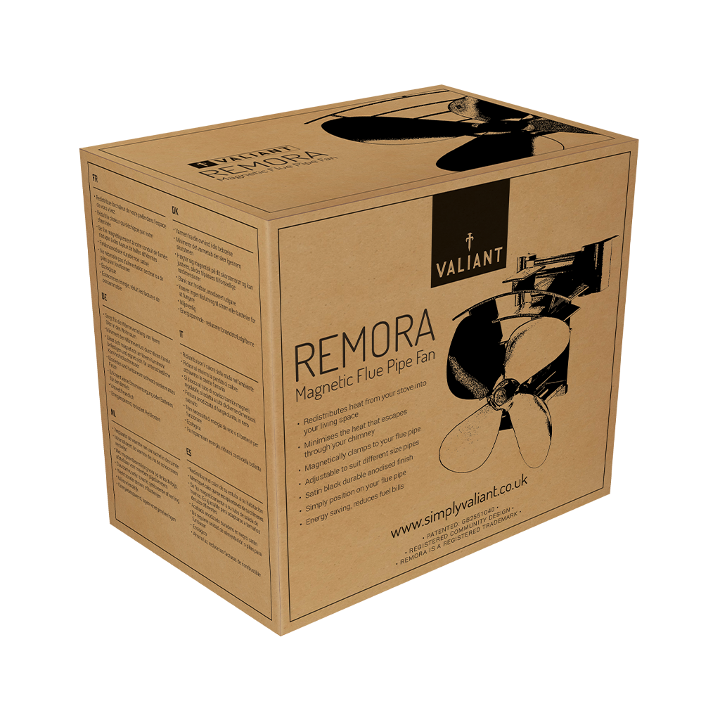 Remora Stove Fan | For Flue Pipes | Magnetic and Clamp Attachment