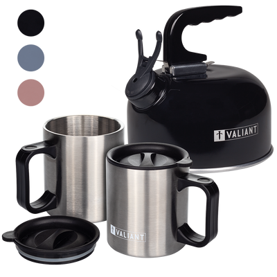 Insulated Camping Mugs & Kettle Bundle