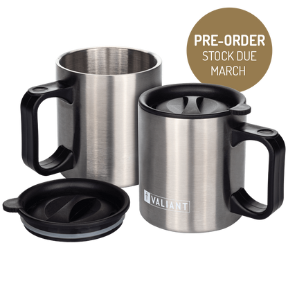 Insulated Camping and Travel Mugs (Twin Pack)