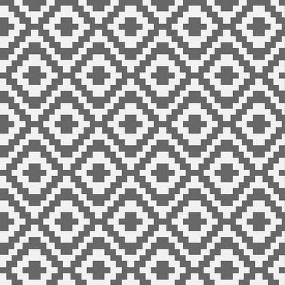 Outdoor Rug - Geometric Pattern - Grey