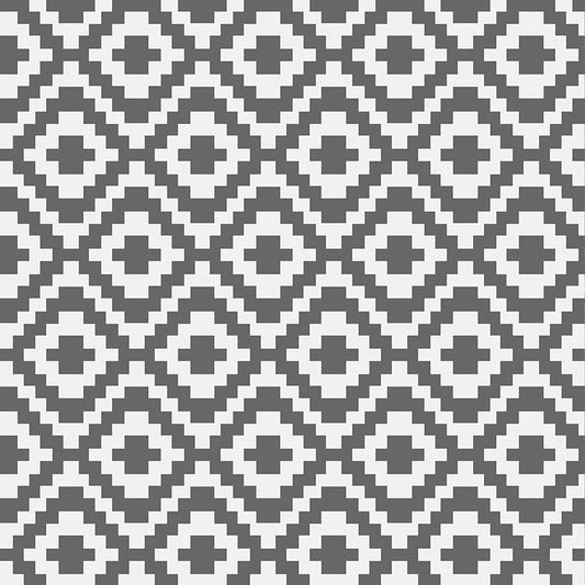 Outdoor Rug - Geometric Pattern - Grey