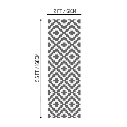 Outdoor Rug - Geometric Pattern - Grey